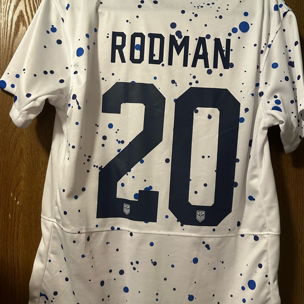 Rodman uswnt Nike White and Blue Men's Jersey